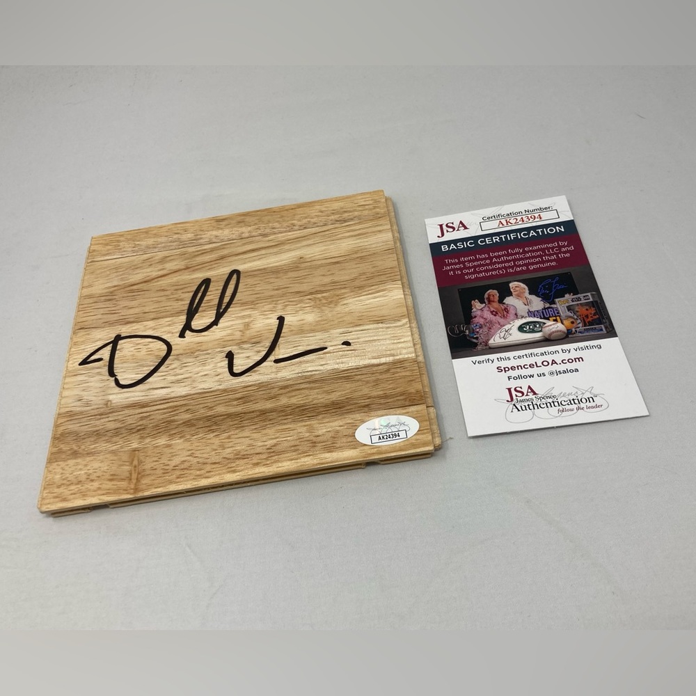 Dorrell Wright signed 6x6 Floor Golden State Warriors Miami Heat JSA COA